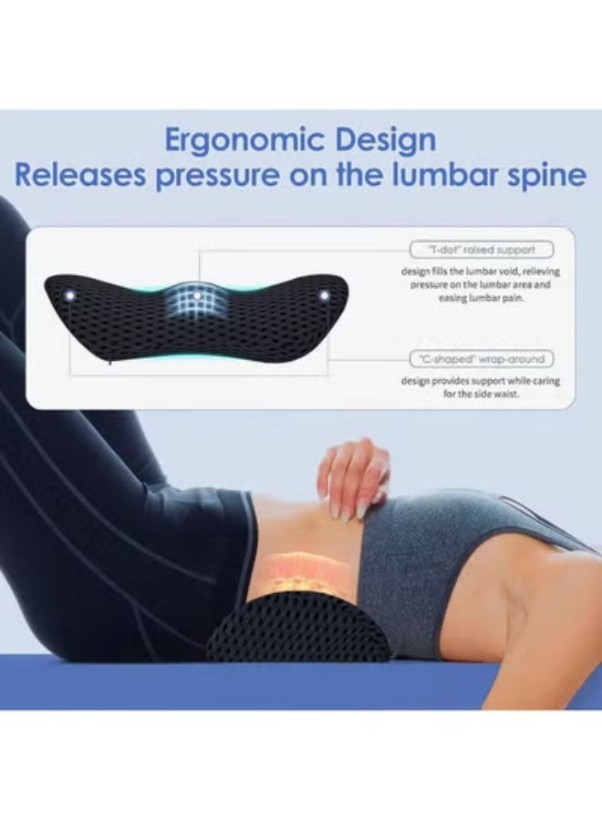 وسادة دعم القطنية من الميموري فوم لكرسي المكتب والسيارة، مسند ظهر مريح مانع للانزلاق للكنب والسرير والكراسي، تصميم طبي لتخفيف آلام الظهر - Image 5